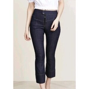 Cinq a Sept Tous Les Jours Kirim Denim Pants size 0 Top Stitching Cropped Flare
